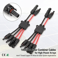 Connecteur de câble de panneau solaire en Y 2-4 2-6 2-8 pour connexion parallèle, étanche IP67, extension de câble photovoltaïque PV pour VR