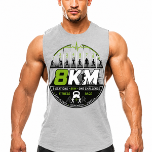 Custom <b>Men</b> Functional Fitness Gym Indoor Marathon Tank Top Fitness Race Cross 8km Training Challenge Workout <b>Singlet</b> - Product Image 3