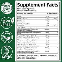 Gummies Naturelles OEM à Marque Blanche 10-en-1 Alpha Gummy Pure 4000mg Résine de Shilajit de l'Himalaya avec KSM 66 Ashwagandha pour Hommes