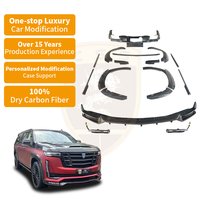 Kit carrosserie complet en fibre de carbone pour Cadillac Escalade : Lame avant, diffuseur arrière, jupes latérales, extension d'aile, aileron de toit - Vente en gros