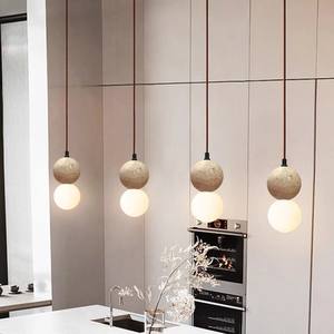 Lámpara Colgante JACKSUN de Estilo Nórdico Moderno, de Piedra Amarilla, para Restaurante, Bar, Dormitorio, Lámpara de Techo de Cemento y Terrazo - Product Image 3