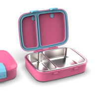 Nouvelle conception de boîte à lunch pour enfants, étanche, de qualité alimentaire, pour pique-niques et déjeuners, avec plateau intérieur en acier inoxydable, boîte à lunch pour tout-petits