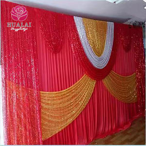 फ़ैक्टरी मूल्य लक्जरी विवाह समारोह रिसेप्शन स्टेज सजावट कस्टम ब्लिंग चमकदार सेक्विन स्वैग पर्दा पर्दे पृष्ठभूमि - Product Image 4