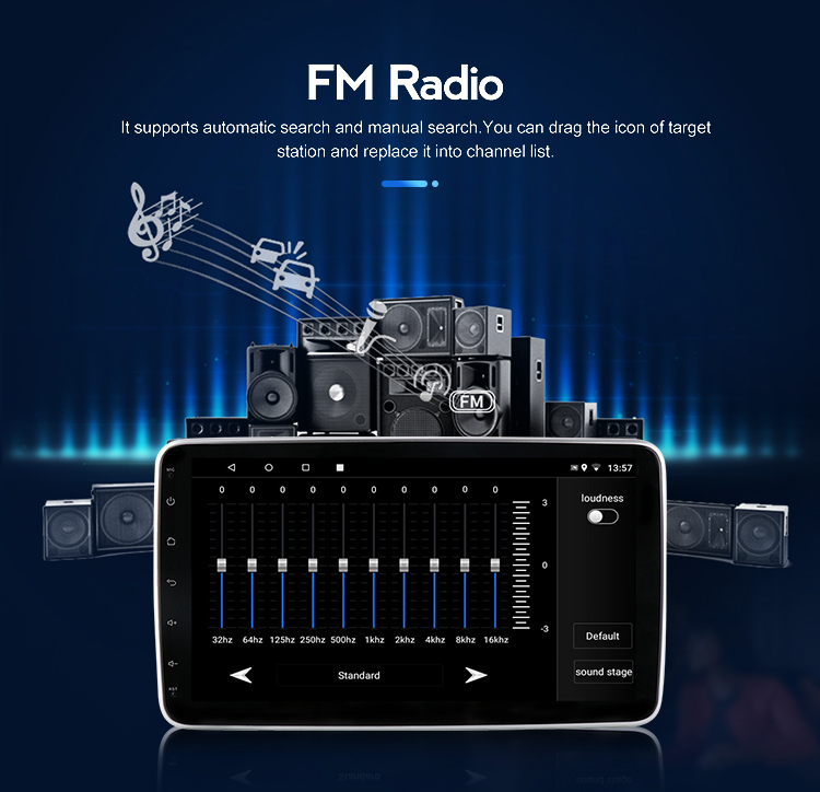 10inch Universal 1 Din Car Multimedia Player Touch Screen Autoradio Stereo Video GPS WiFi Auto Radio Android Video Player