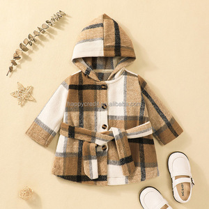 High Street Long Sweat à capuche en laine pour filles Veste en tweed à carreaux pour enfants de 2 à <span class=keywords><strong>14</strong></span> <span class=keywords><strong>ans</strong></span> - Product Image 2