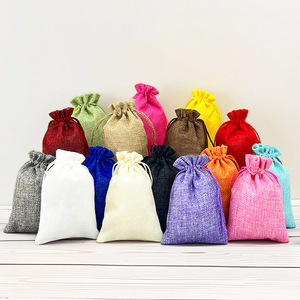 Custom <b>Printed</b> Logo Natural Linen Fabric <b>Packaging</b> Pouch Friendly Drawstring Jute Bags Jewelry <b>Packaging</b> Pouch - Product Image 3