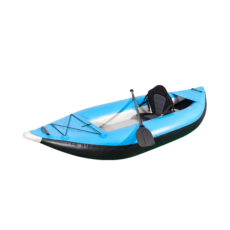 Professional Chinese Supplier Kayak 1 People Blue Strong Fabric Canoe PVC Inflatable Kayak for Outdoor