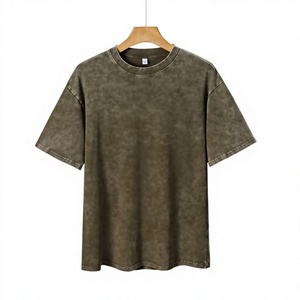 Camiseta de Hombre de Alta Calidad con Lavado Ácido, Hecha a Medida, 100% Algodón, Tejido de Punto, Ecológica, Estilo Urbano, Nueva, Cuello Redondo, Estilo Casual - Product Image 1