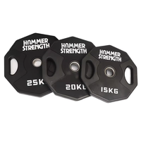 Plaques de poids en caoutchouc pour compétition de gym avec logo personnalisable, plaques de poids interchangeables 10-55LB, poids de barre en acier moulé 5-25KG, capacité 20KG