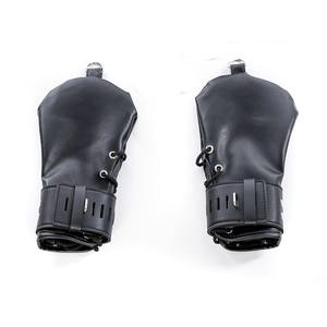 Leder Restraint Fäustlinge BDSM Sexspielzeug für Erwachsene Spaß Welpen spielen DDLG Sub Dom Dog Crawling Habit Locking Handschuhe für Bondage Gear - Product Image 5