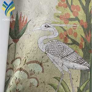 Papier peint personnalisé en 3D avec des arbres de forêt, or blanc, texture de bois naturel, design moderne, imperméable, rouleau de papier peint, murale en liège métallique - Product Image 3