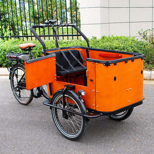 Tricycle cargo à pédales, vélo électrique de ville, vélo cargo familial électrique hollandais de haute qualité à 3 roues, Bakfiet, remorque, vélo cargo électrique 4 places <span class=keywords><strong>pour</strong></span> bébé - Product Image 2