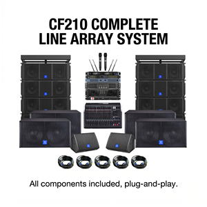 Sistema de Sonido Line Array Profesional CHORDIO CF210, Equipo Completo de Refuerzo de Sonido para Conciertos, para Bandas en Vivo y Espectáculos Escénicos - Product Image 1