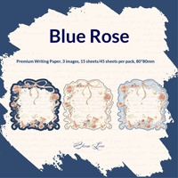 Rose Island Paket Tiga Lembar Catatan 3D Embossed Berlapis Emas Tanpa Perekat dengan Desain Latar Belakang Vintage