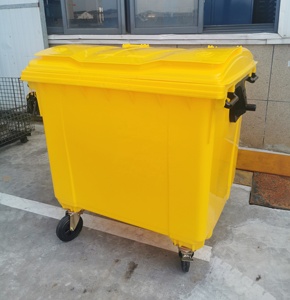 Poubelle extérieure commerciale 1100 litres en plastique HDPE, style naturel, écologique - Product Image 3