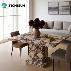 Stonesun giá rẻ Giá phòng ăn đồ nội thất thiết kế chất lượng Antique Luxury calacatta Viola đá cẩm thạch hiện đại bàn ăn - Product Image 4