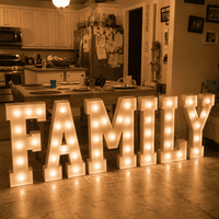 Lettres lumineuses pour décoration de fleuriste, jardin, mariage, fête prénuptiale, événement