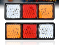 Heißer Verkauf Neue Wasserdichte LED-Kunststoff-Rückleuchte + Quadratisch + 3-Funktionen + LKW/Anhänger + 12V/24V