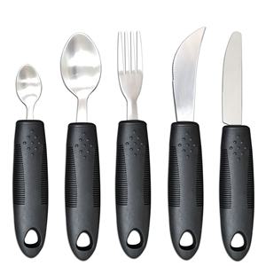 Poignée en acier inoxydable <span class=keywords><strong>Rubbermaid</strong></span> Ensemble d'aide à la rééducation des couverts adaptatifs anti-secousses pour personnes âgées - Product Image 1