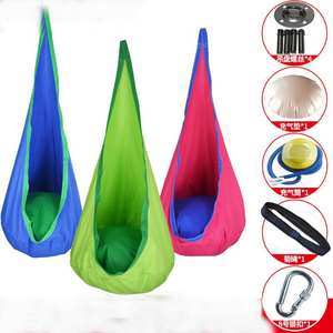 Vente d'usine : Siège suspendu pour enfants, balançoire en forme de capsule, bleu et vert, <span class=keywords><strong>hamac</strong></span> gonflable, kit de suspension pour cour, chambre à coucher, polyvalent - Product Image 1