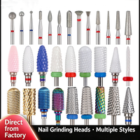 Ensemble de forets à ongles en céramique, outils abrasifs diamantés pour retirer les cuticules, outils de dépose et de gravure d'ongles
