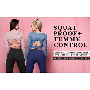 OEM-pantalones de Yoga para mujer, mallas con bolsillos de cintura alta, Control de barriga, pantalones de entrenamiento sin transparencias, personalizados de alta calidad - Product Image 6