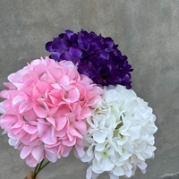 Fleur d'hortensia de mariage en gros, sucette à bâtonnet unique, blanc, rose, bleu, vert, fleur d'hortensia artificielle