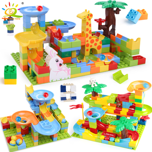 104-201 pçs corrida de mármore labirinto, diy, bolas de labirinto, funil, escorregador, tijolos de tamanho grande, brinquedos educativos para bebês - Product Image 1