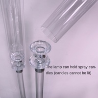 Porte-Bougies Candelabre en Acrylique à 5 Branches pour Décoration de Maison, Centre de Table de Mariage, Support à Fleurs