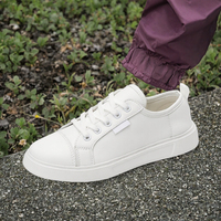 Dropshipping 2024 YL Chaussures de course d'été pour femmes, style coréen, en maille blanche, respirantes, à lacets, rehaussantes, avec doublure en peluche