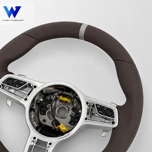 Volant en cuir marron de haute qualité, vente directe d'usine, adapté aux Porsche Macan Cayenne 718 911 Panamera, matériau en cuir - Product Image 2