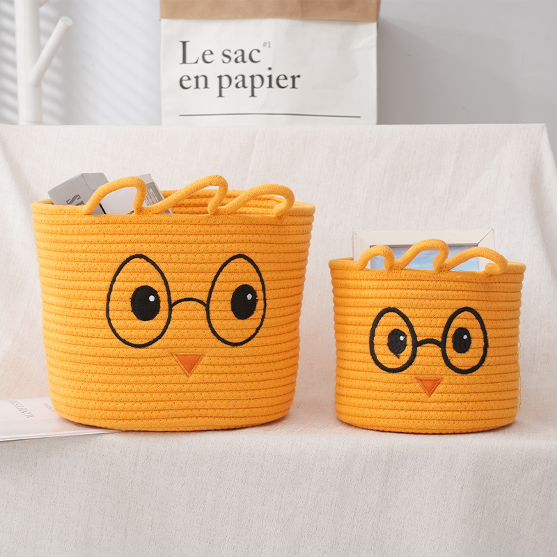 Cartoon cute cotton rope woven basket