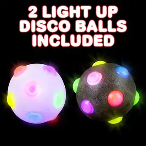 2024 New TPR Flashing Bouncing Pet Ball LED Elastic Cat Ball Toys Disco Flash Color Toys