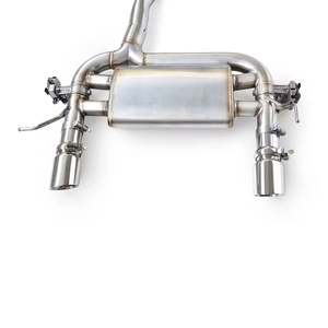 Terminale di scarico Audi TT MK2 2.0T con bordo smussato <span class=keywords><strong>101</strong></span>, singolo tamburo, doppia valvola, quattro uscite, in acciaio inossidabile, per sezione centrale-posteriore - Product Image 2
