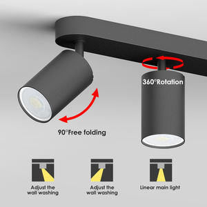 Lampu langit-langit GU10 dapat disesuaikan lampu sorot bawah berputar komersial untuk ruang tamu Diode bercahaya tiga pilihan multi-kepala - Product Image 3