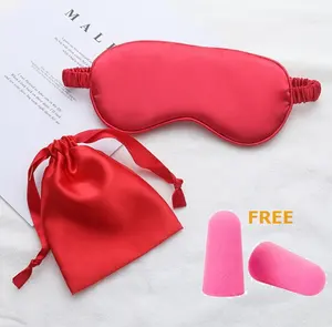 Tùy Chỉnh Thăng Hoa Nhãn Hiệu Riêng Sleepmask Tím Rose Gold Mềm Lụa Satin Ngủ Mặt Nạ Mắt Du Lịch Mặt Nạ Mắt Với Pouch Kit