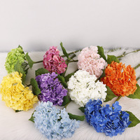 Tiges d'hortensias artificiels Moisture Touch, fleurs décoratives artificielles, bouquet élégant d'hortensias en soie pour la maison, les centres de table de mariage