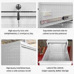 Armoire de classement verticale moderne en acier à 4 tiroirs - Rangement de bureau durable <span class=keywords><strong>pour</strong></span> l'école, la salle de sport et l'extérieur - Product Image 4