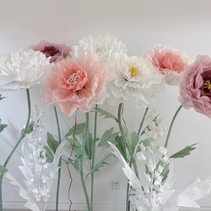 <span class=keywords><strong>Fleurs</strong></span> géantes personnalisées à ouverture et fermeture automatiques Organza de soie Fleur de pivoine en mouvement pour la décoration de mariage événementiel - Product Image 2