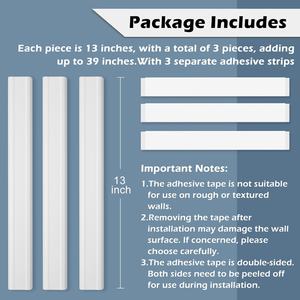 Cache-câble mural blanc de 39in, cache-câble, 3x13 pouces, cache-câble, 1.5 "W X 0.75" H, kit mural pour cordons <span class=keywords><strong>TV</strong></span> - Product Image 3