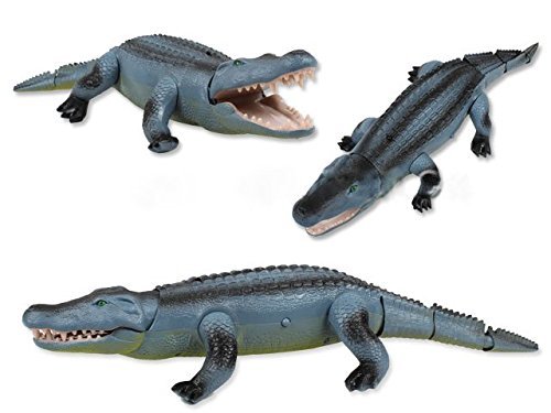 Joygoodta Alligator télécommandé, Double hélice 2, 4 Ghz, Alligator RC de Piscine réaliste, Jouets Aquatiques Rechargeables et étanches