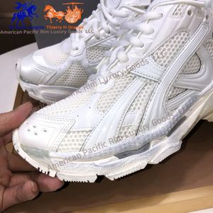 Sneakers Chunky Unisexe en Maille Blanche, Noire et Argentée, Style Rétro Running pour Streetwear, Balenciagaes - Product Image 5