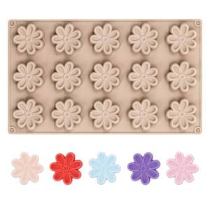 MUYULINS factory can customize 15-cavity flower-shaped molds, LFGB platinum non-stick, BPA-free <b>silicone</b> cake molds - Product Image 3