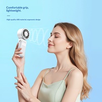 AntarcChill Nouveau ventilateur portable électrique à piles, pliable, trois vitesses, mini ventilateur de poche avec compresse de glace