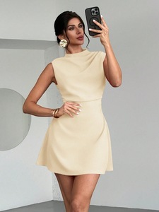 <span class=keywords><strong>Vestido</strong></span> <span class=keywords><strong>de</strong></span> falda corta <span class=keywords><strong>de</strong></span> línea A adelgazante <span class=keywords><strong>de</strong></span> cintura con cuello levantado sin mangas <span class=keywords><strong>de</strong></span> verano para adelgazar y diseño <span class=keywords><strong>de</strong></span> cintura alta <span class=keywords><strong>vestido</strong></span> <span class=keywords><strong>de</strong></span> moda - Product Image 5