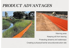 3フィートx300フィートの浸食制御ブラックジオテキスタイルPPウーブンファブリックシルトフェンス - Product Image 2