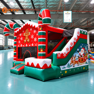 Château gonflable commercial Ceyu en forme de maison de pain d'épices avec toboggan, décorations de bonbons, pour Noël, pour enfants, idéal pour les fêtes, vente en gros - Product Image 1