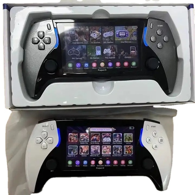 Best selling New 4.3 Inch HD Screen Support PS1 MAME CPS Games  Project X Handheld Game Console for children gift