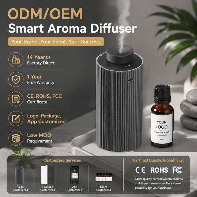 Portable USB Waterless Car Aroma Diffuser Smart Essential Oil Nebulizer Electric Scent Machine OEM ODM Custom Logo Aromatherapy