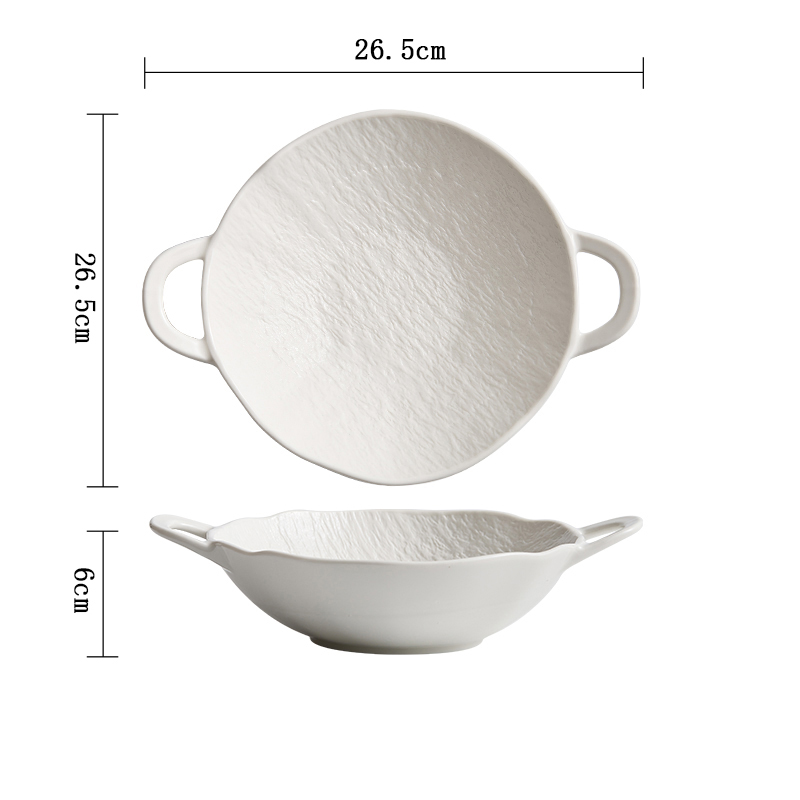 Cuvette blanche d'oreille de double de 10 pouces